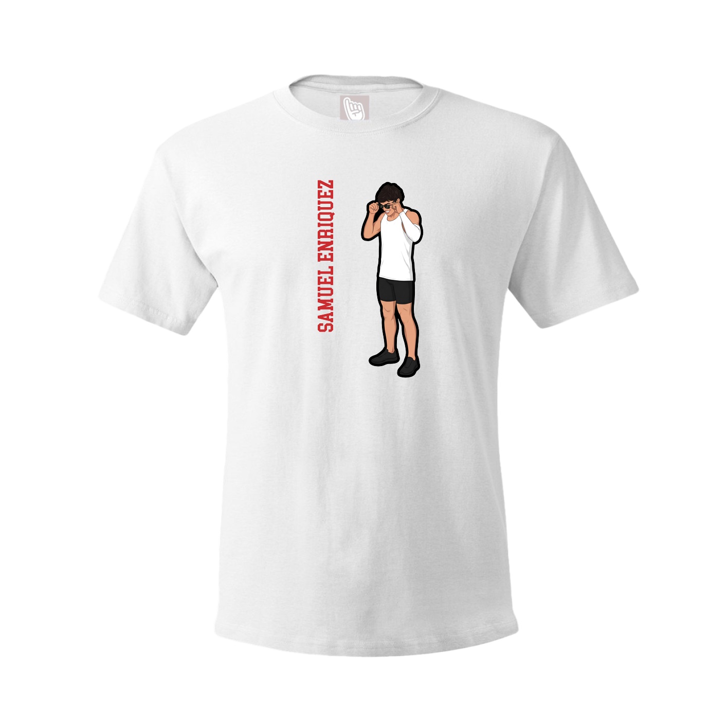 Youth Tee — Name Vertical in White