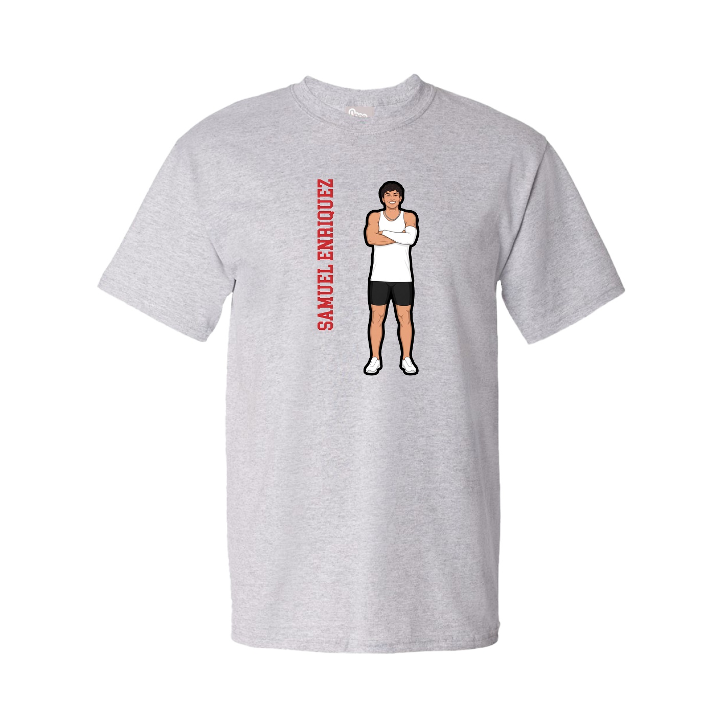 Tee — Name Vertical in Grey