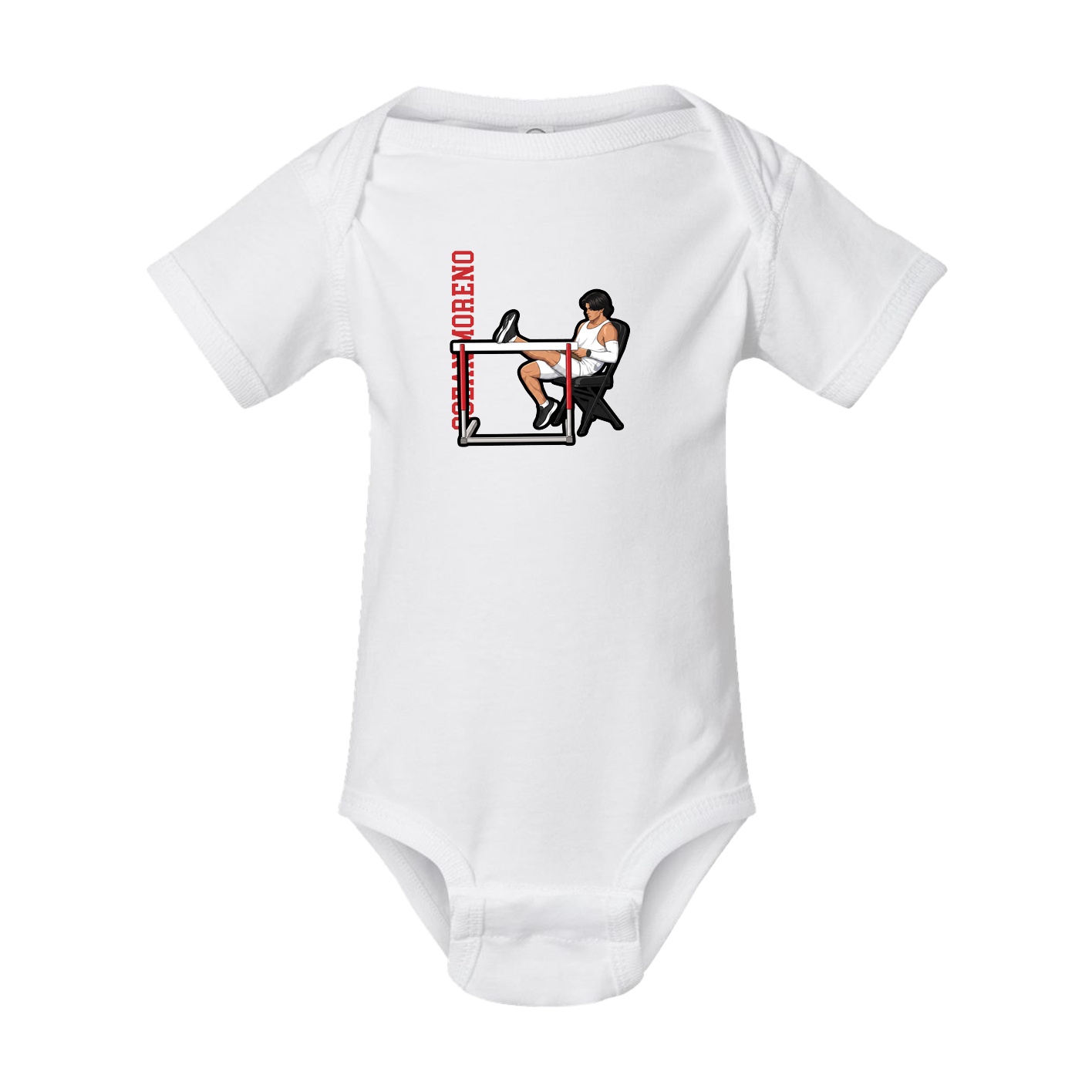Baby Onesie — Name Vertical in White