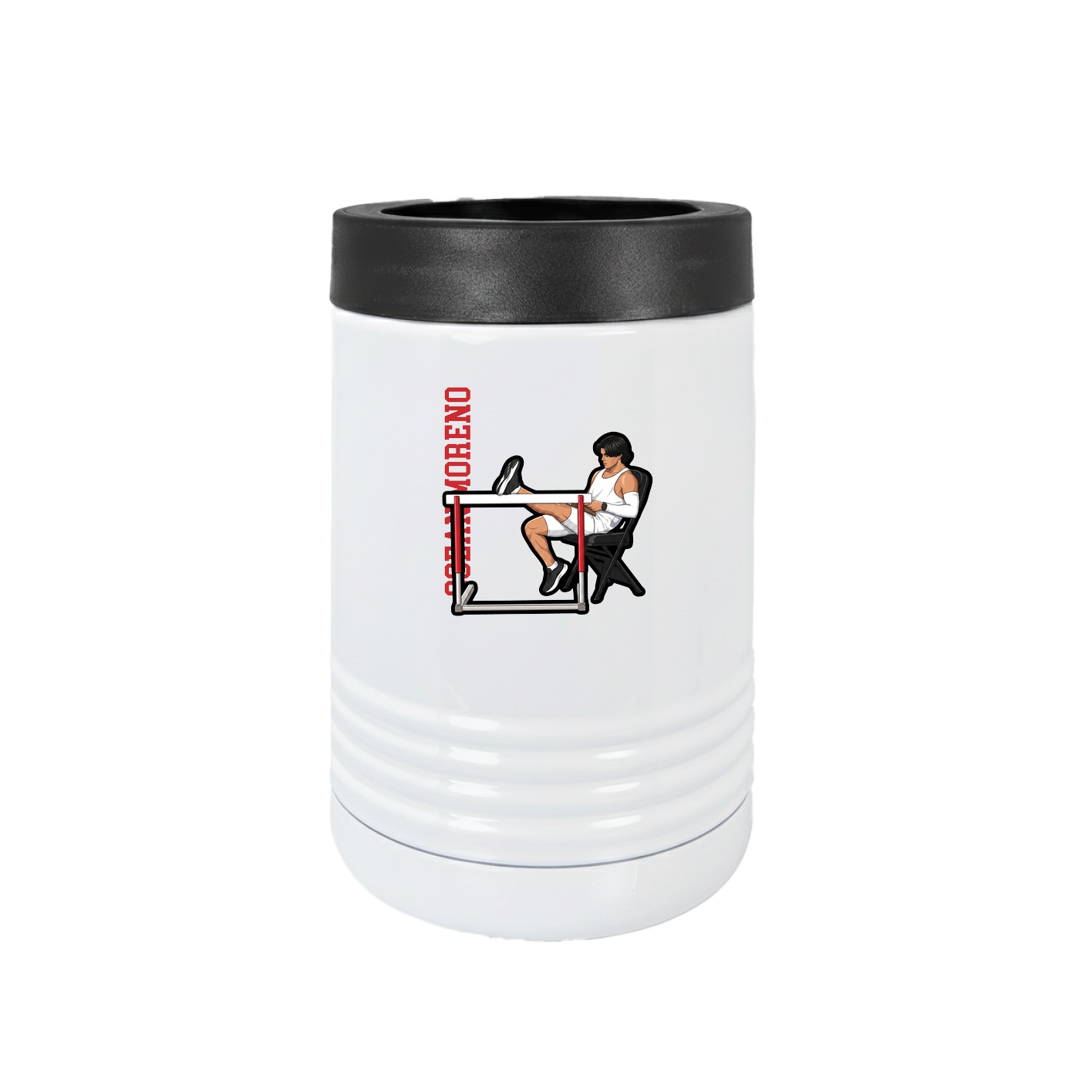 Beverage Holder — Name Vertical in White