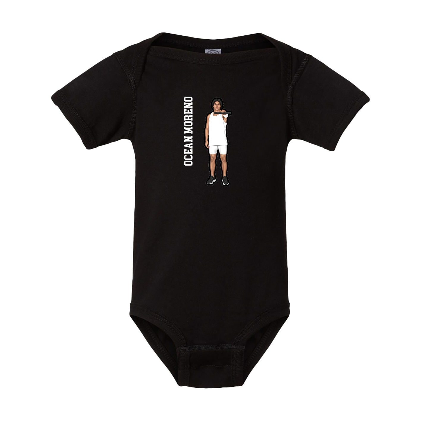 Baby Onesie — Name Vertical in Black