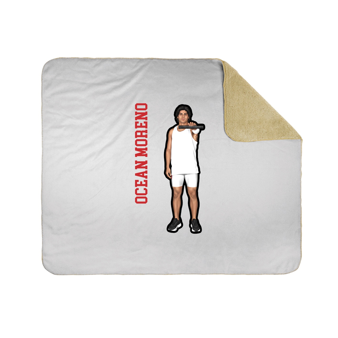 Throw Blanket — Name Vertical in White