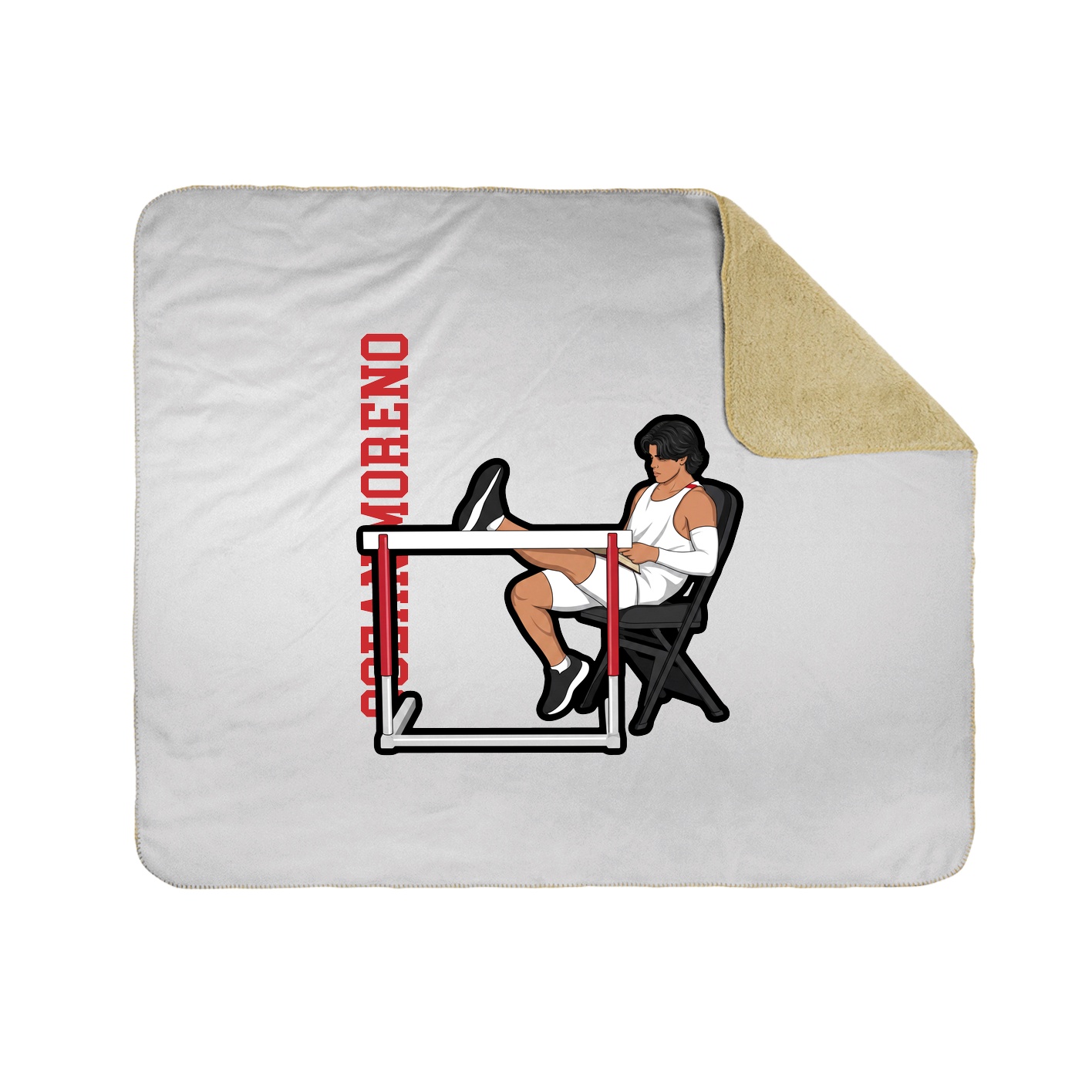 Throw Blanket — Name Vertical in White