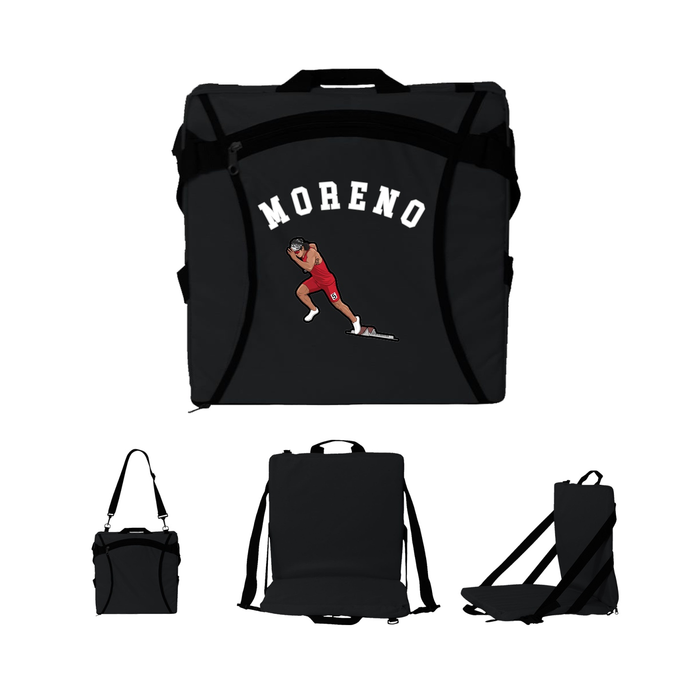 Folding Stadium Seat — Shirsey Arch in Black
