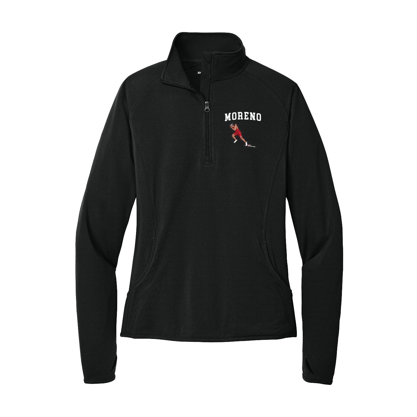 Women's Q-Zip Pullover — Shirsey in Black