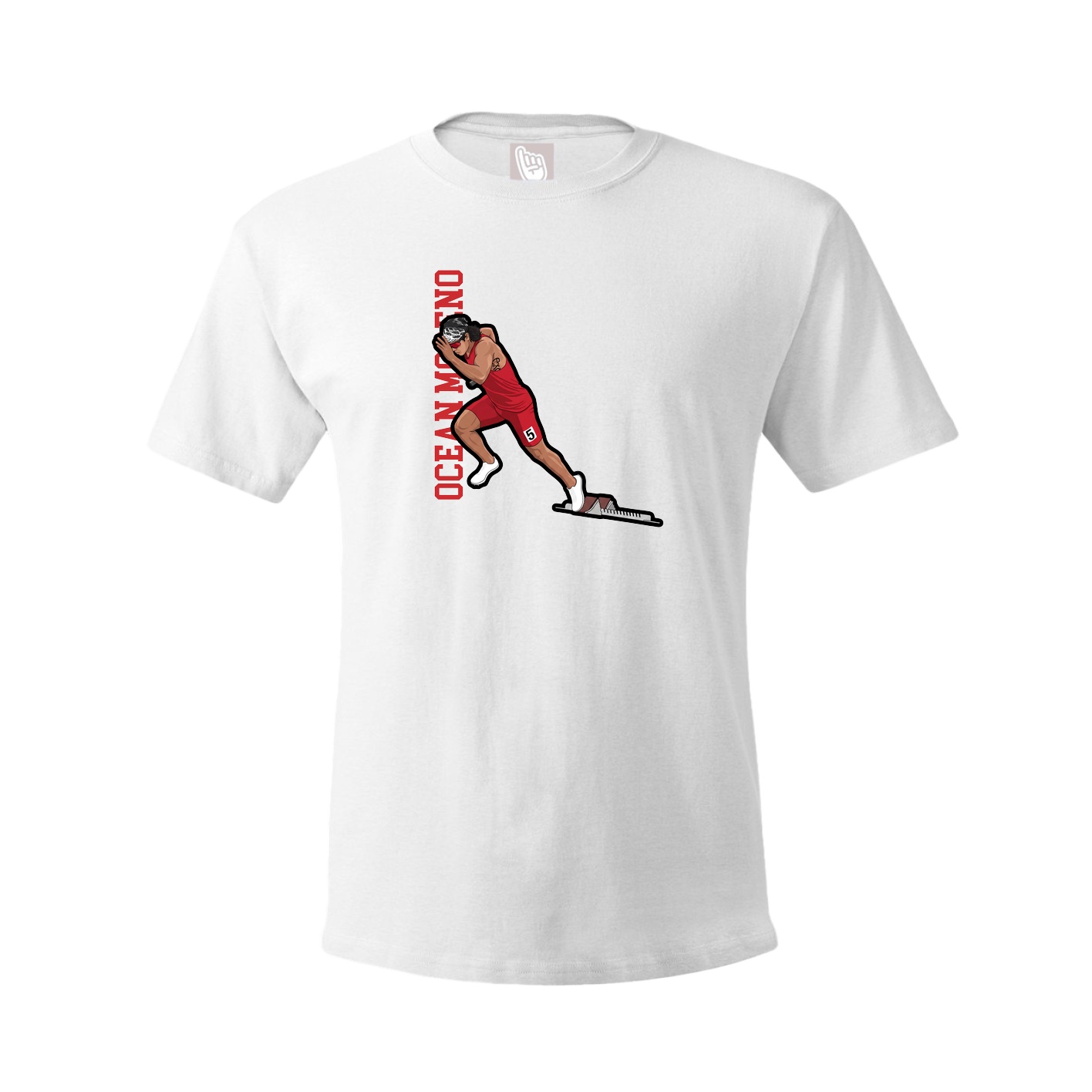 Tee — Name Vertical in White