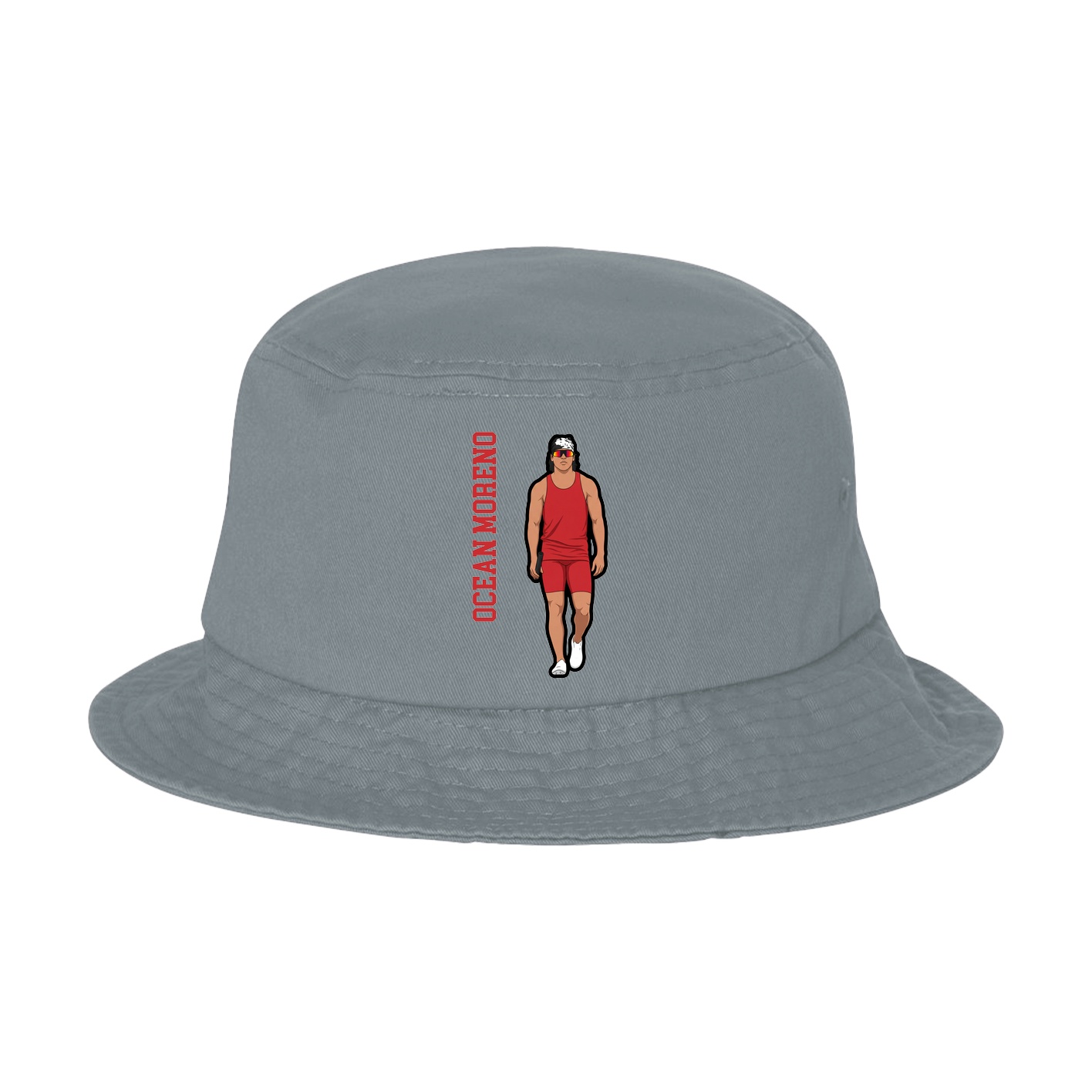 Bucket Cap — Name Vertical in Grey