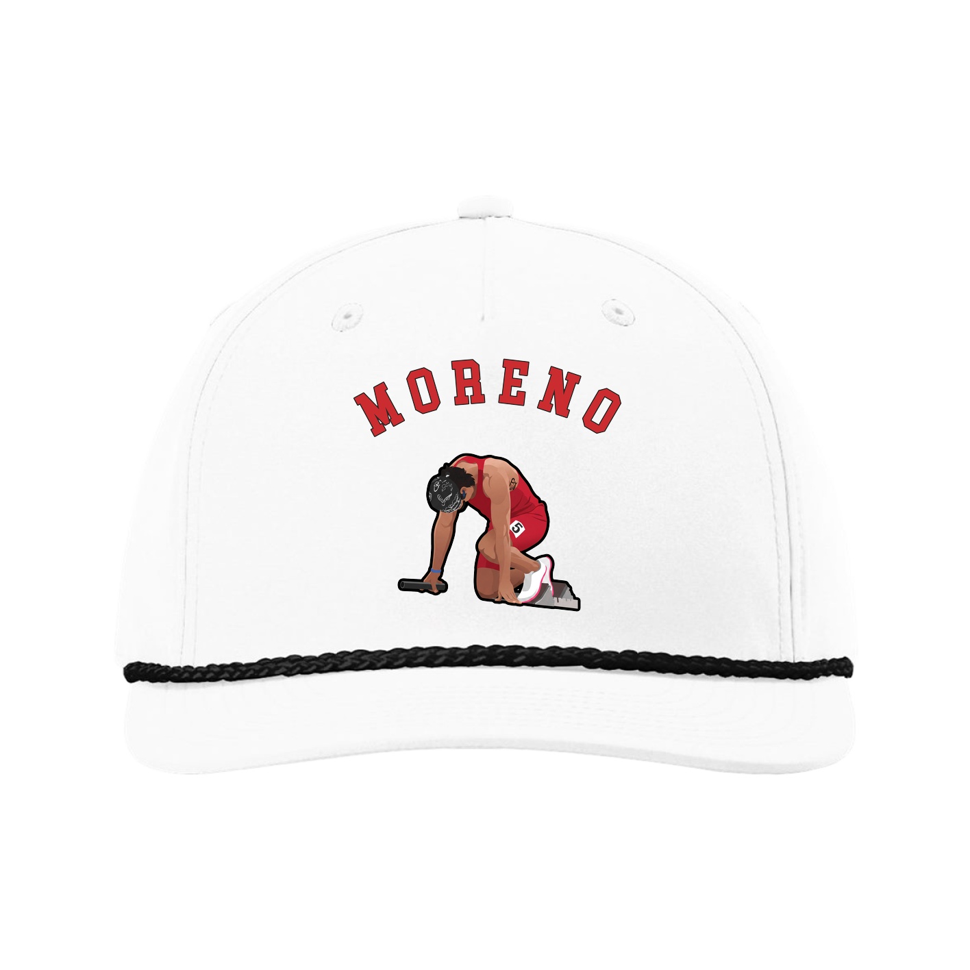 Five-Panel Classic Rope Cap — Shirsey Arch in White