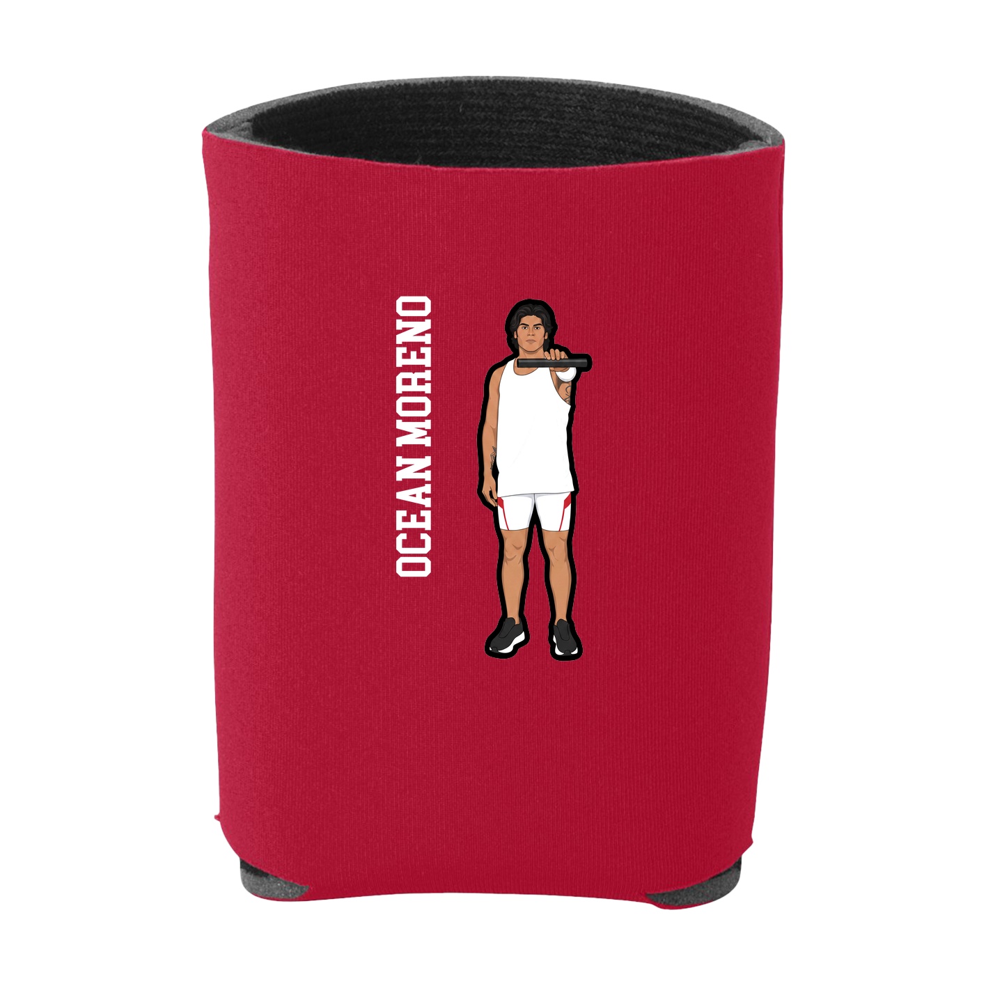 Can Holder — Name Vertical in Red