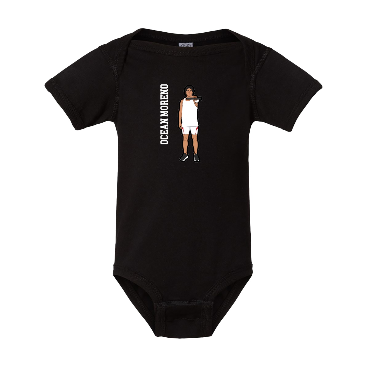 Baby Onesie — Name Vertical in Black
