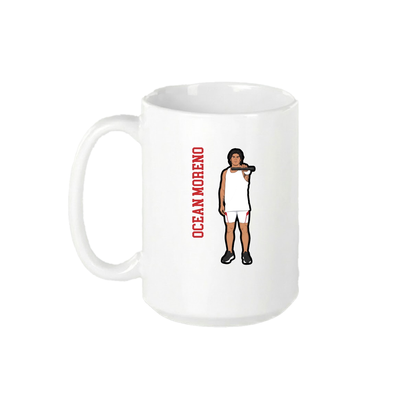 15oz Coffee Mug — Name Vertical in White