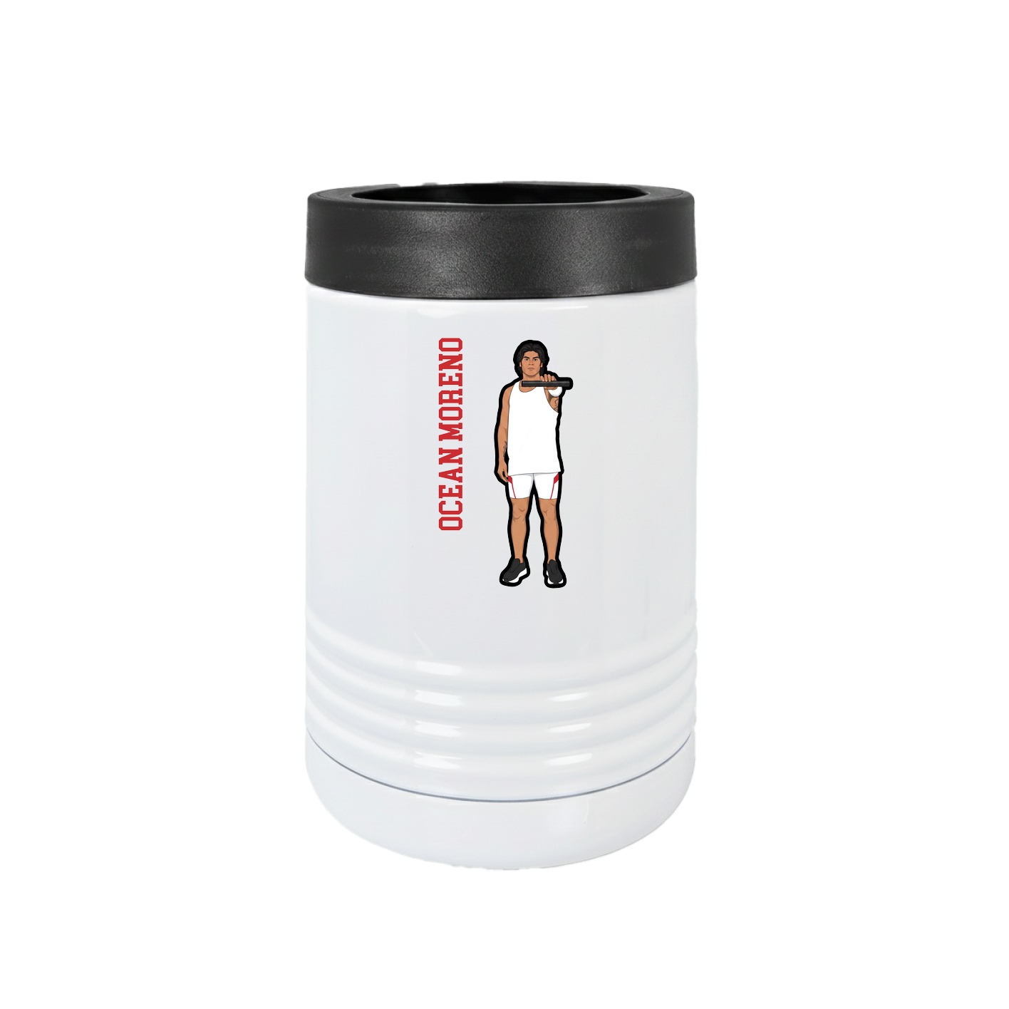 Beverage Holder — Name Vertical in White