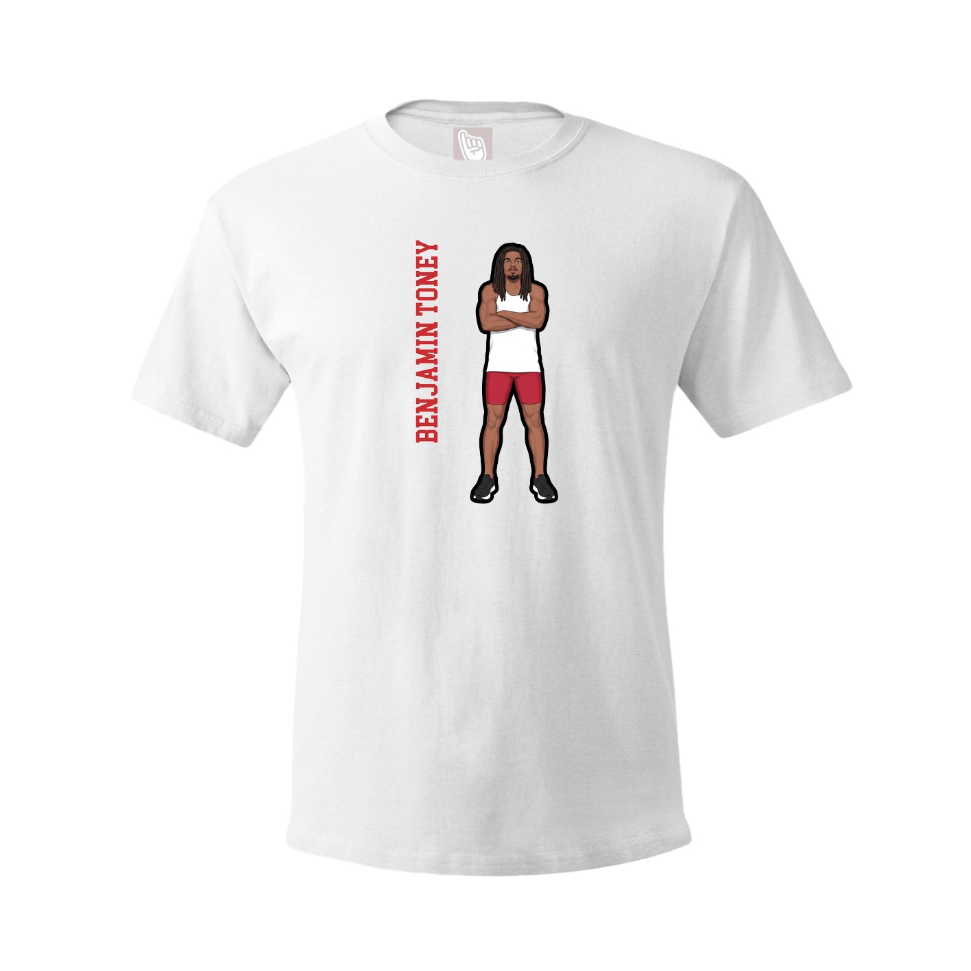 Tee — Name Vertical in White