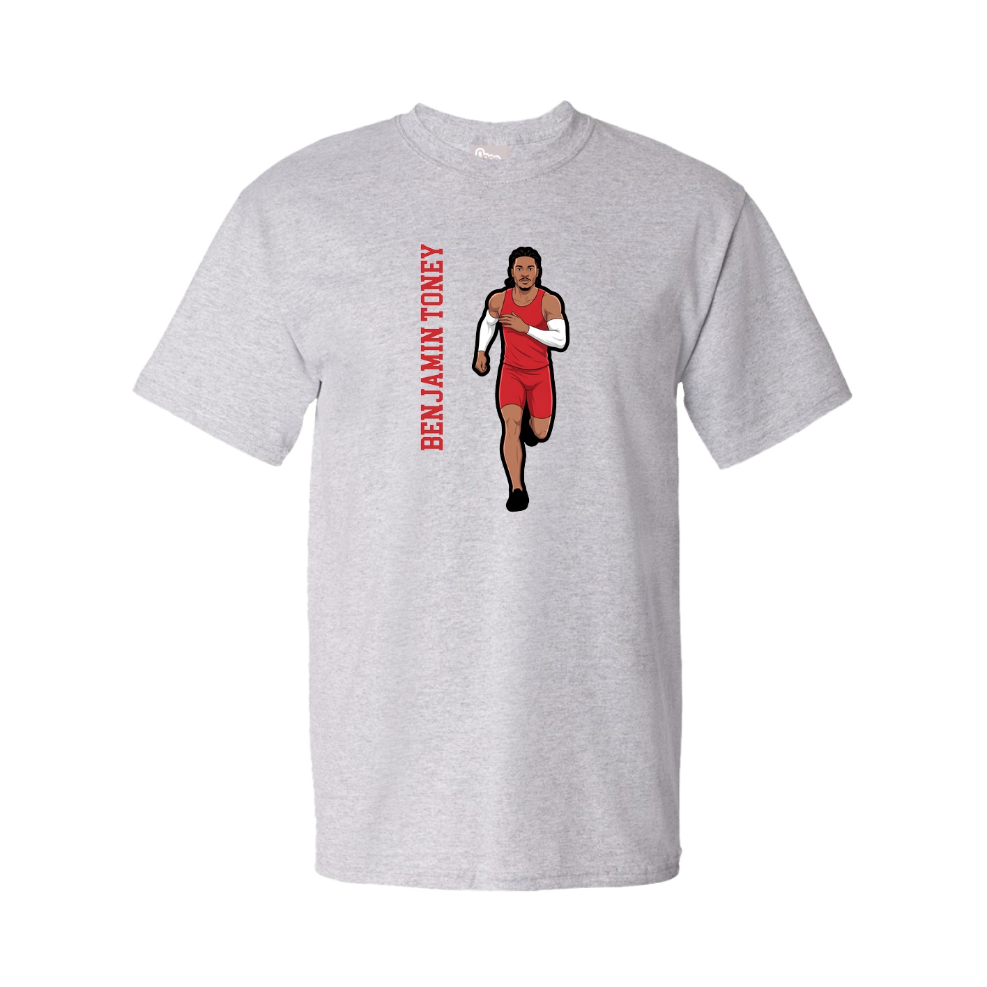 Youth Tee — Name Vertical in Grey