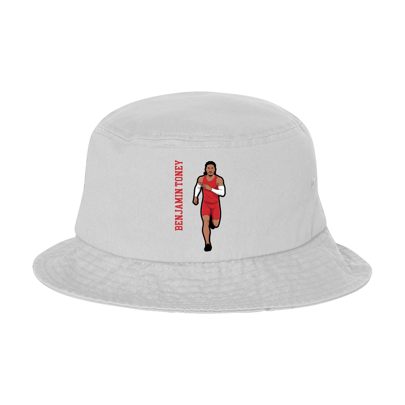 Bucket Cap — Name Vertical in White