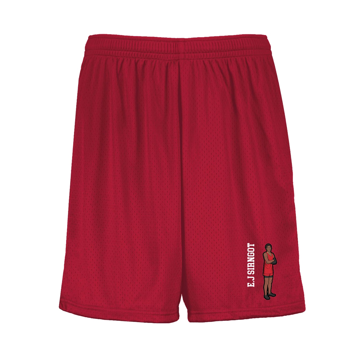 Shorts — Name Vertical in Red