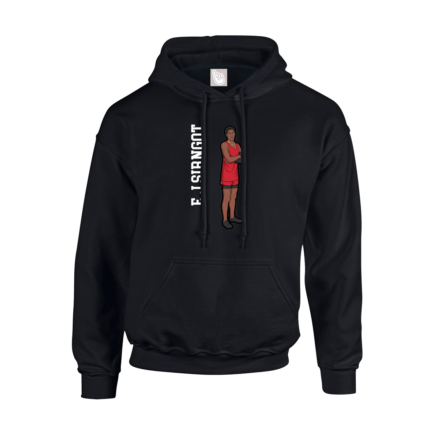 Youth Hoodie — Name Vertical in Black
