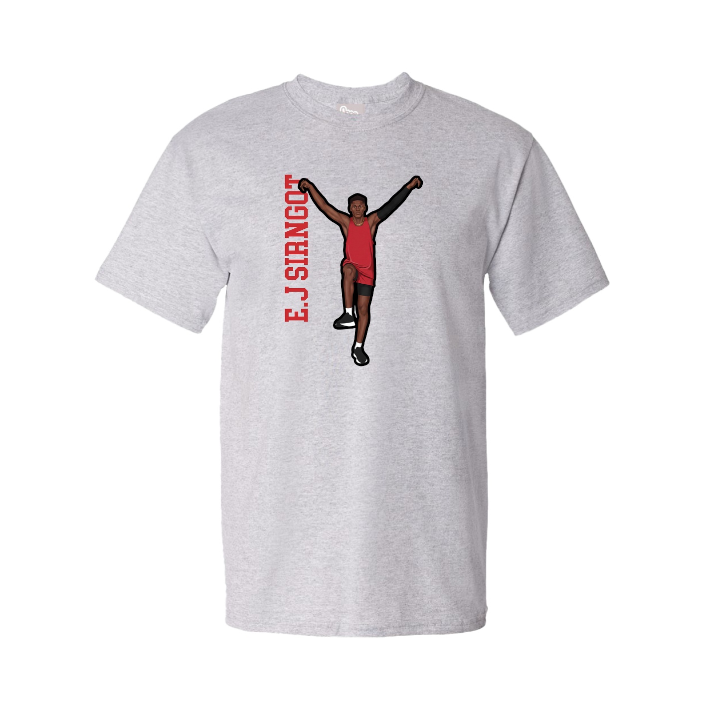 Tee — Name Vertical in Grey