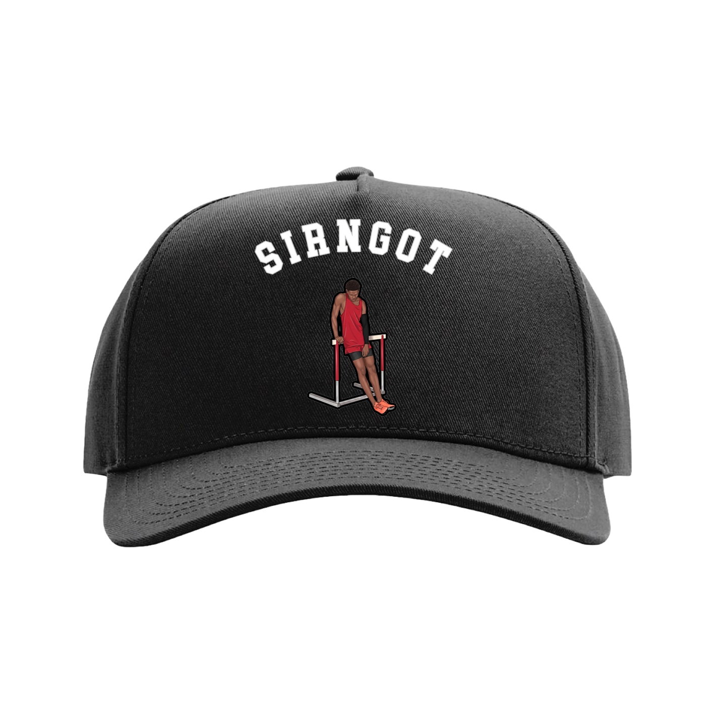 Full Fabric Five-Panel Champ Cap — Shirsey Arch in Black