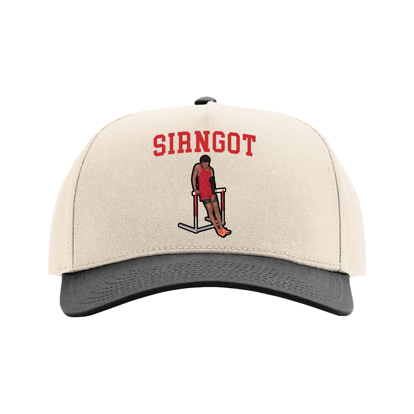 Full Fabric Five-Panel Champ Cap — Shirsey in Cream/Black