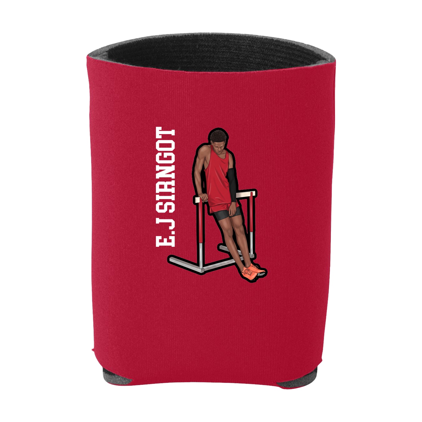 Can Holder — Name Vertical in Red