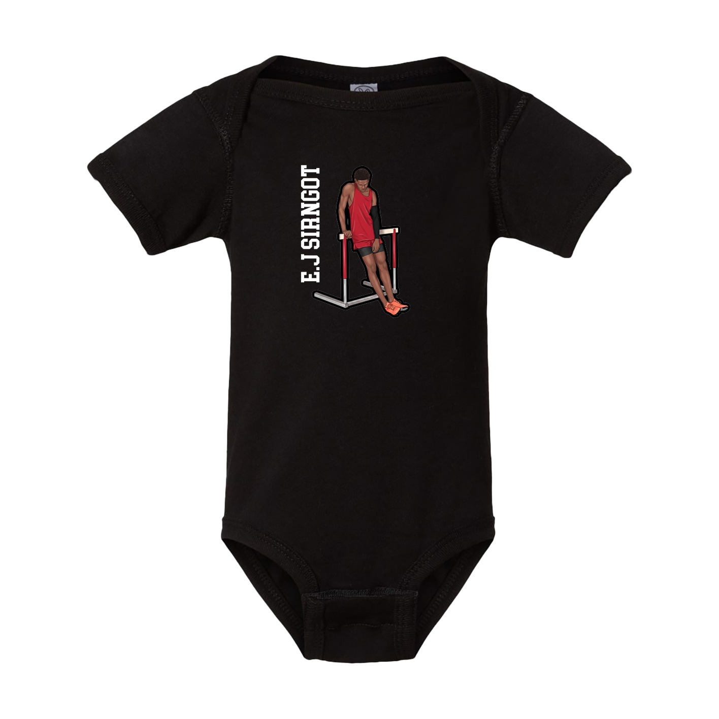 Baby Onesie — Name Vertical in Black