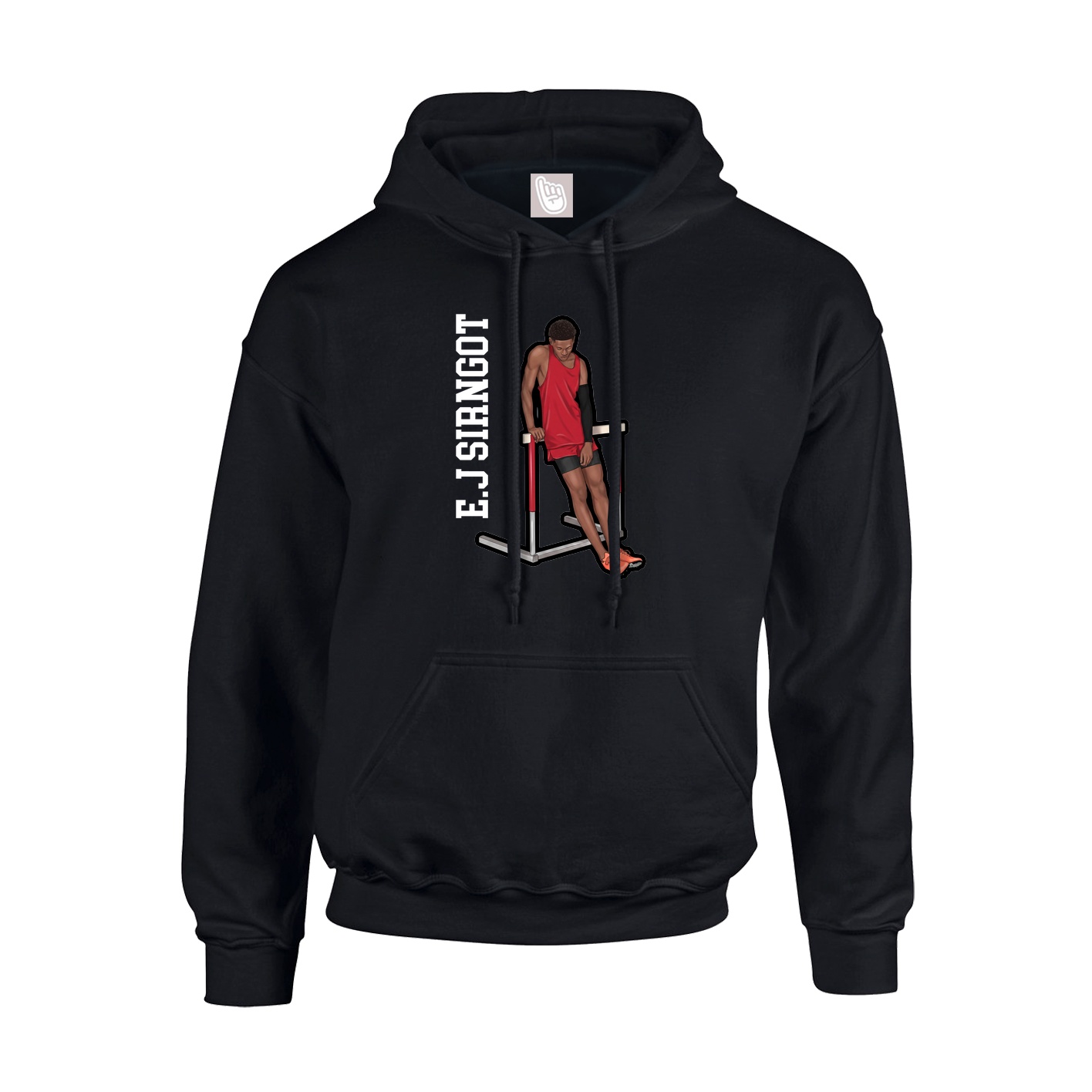 Youth Hoodie — Name Vertical in Black