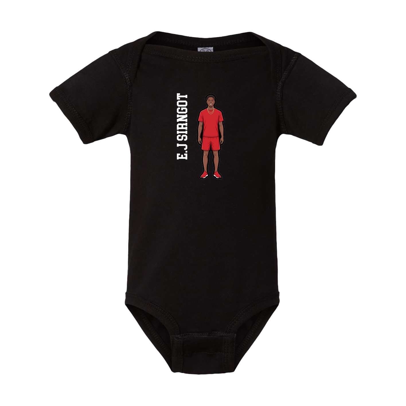 Baby Onesie — Name Vertical in Black