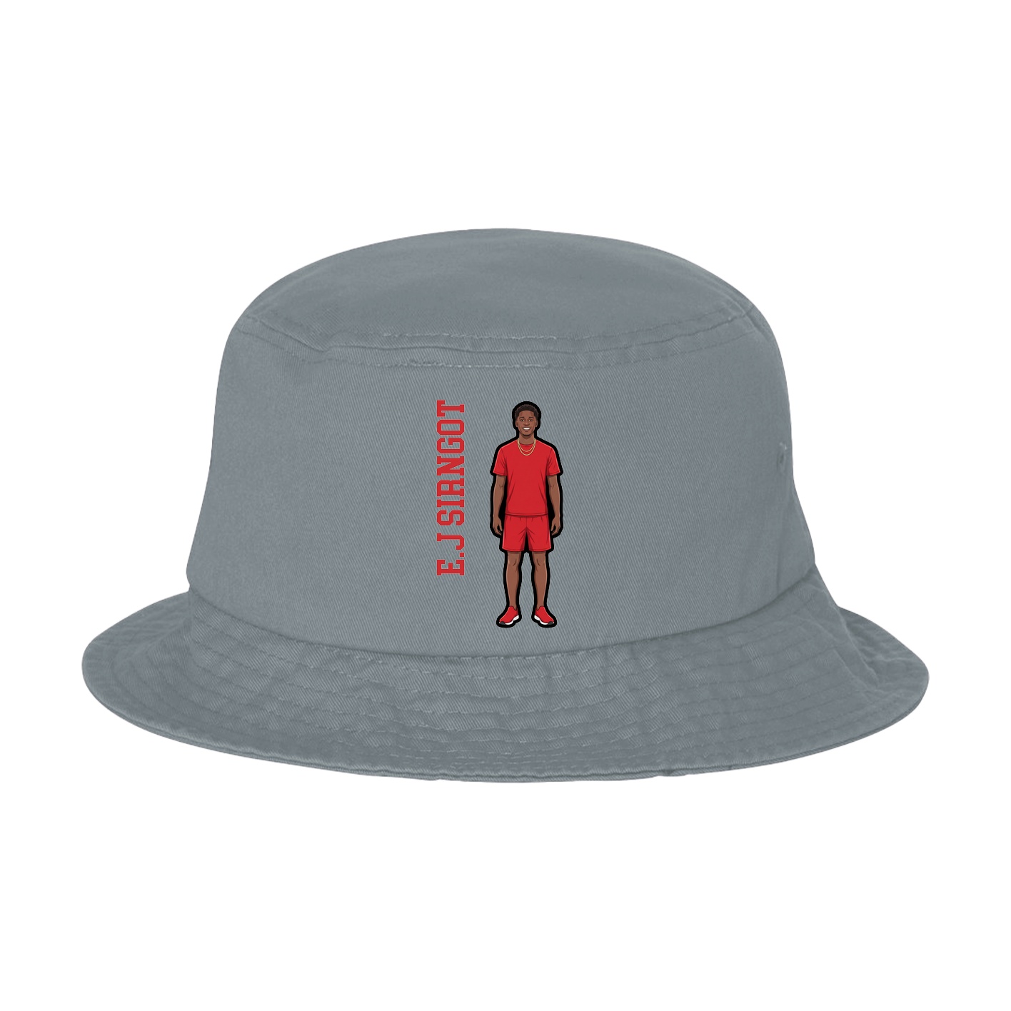 Bucket Cap — Name Vertical in Grey