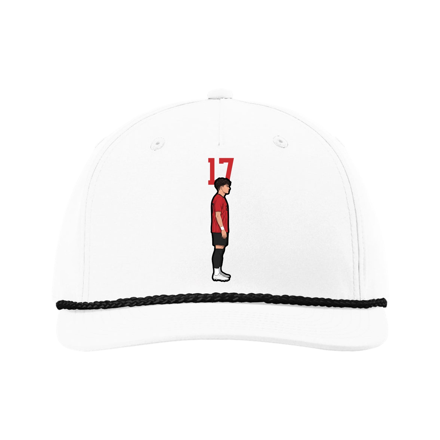 Five-Panel Classic Rope Cap — Number Top in White
