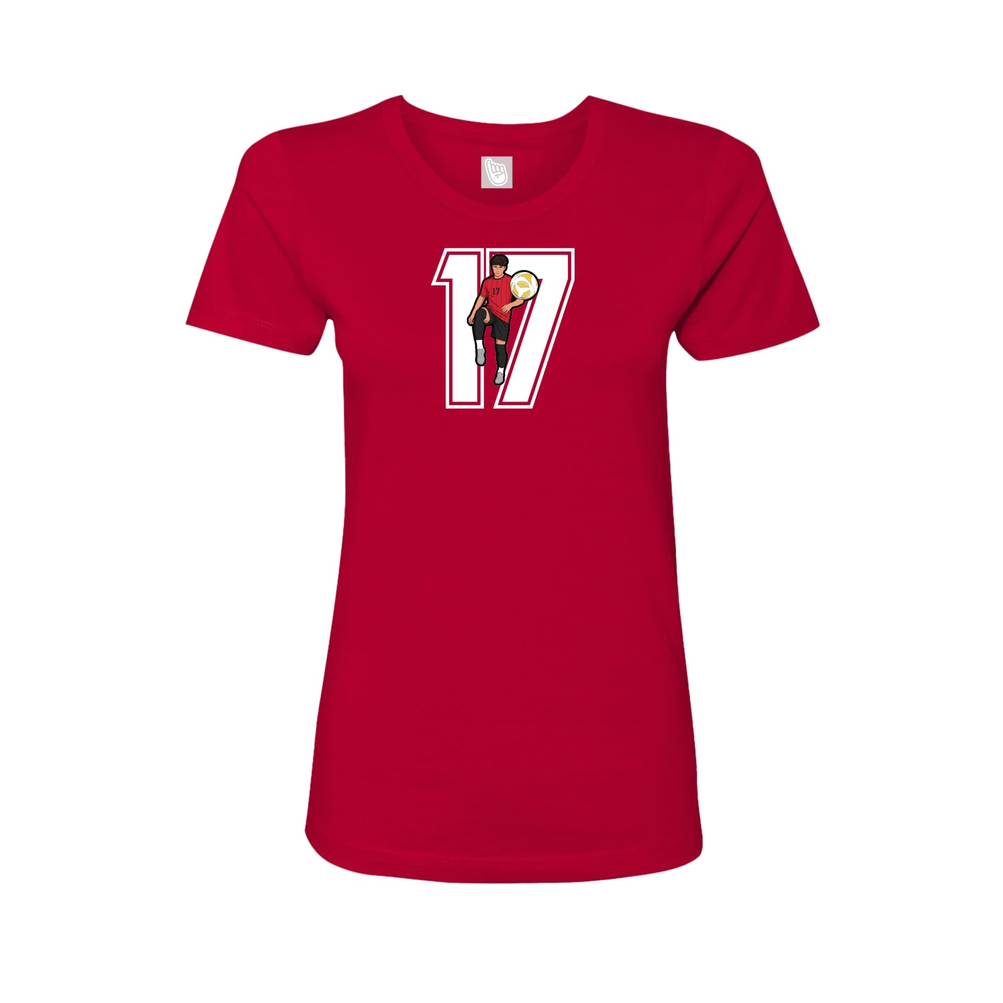 Womens Tee — Number in Red