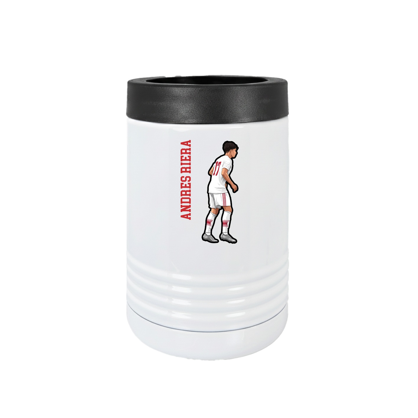 Beverage Holder — Name Vertical in White