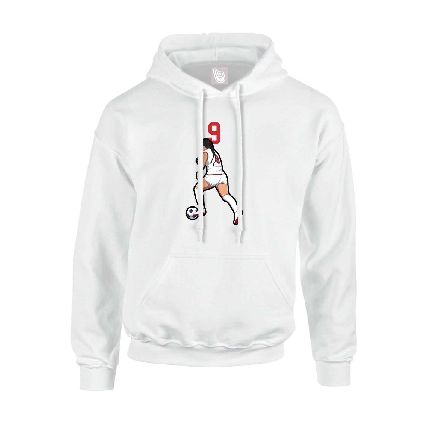 Youth Hoodie — Number Top in White