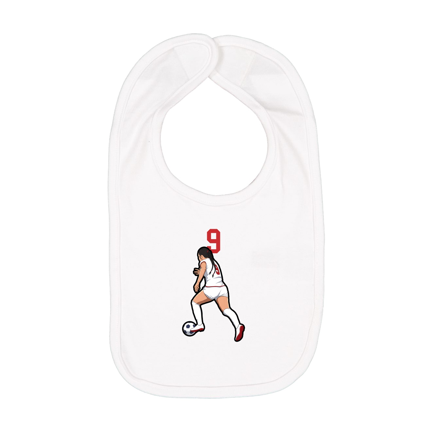Infant Bib — Number Top in White