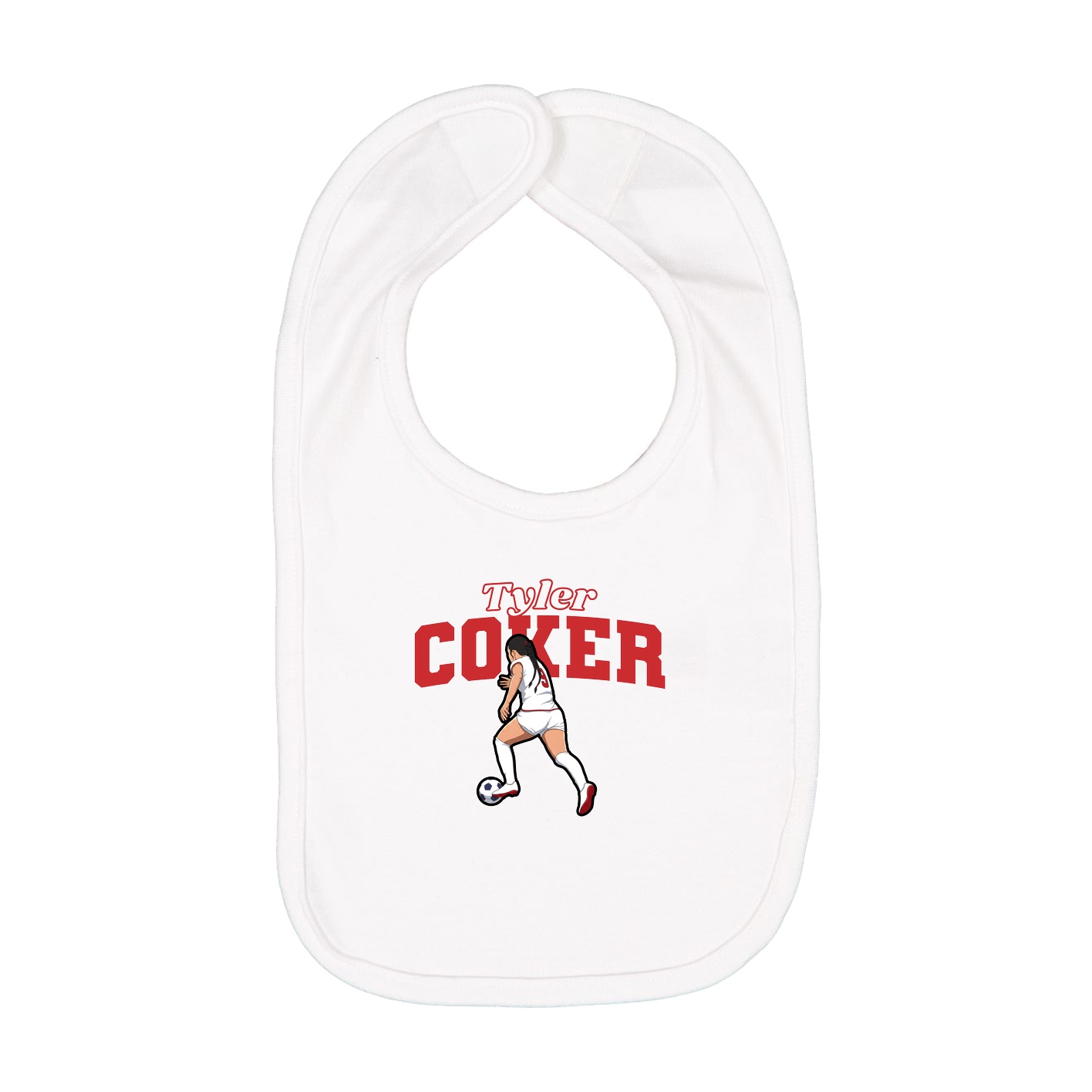 Infant Bib — Name Arch in White