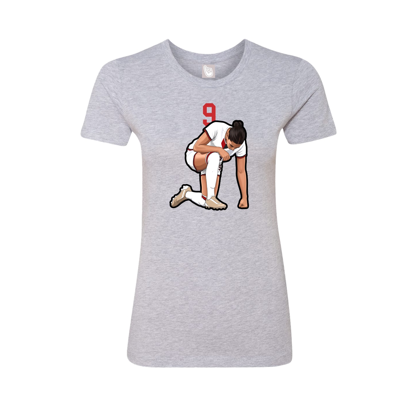 Fitted Women's Tee — Number Top in Grey