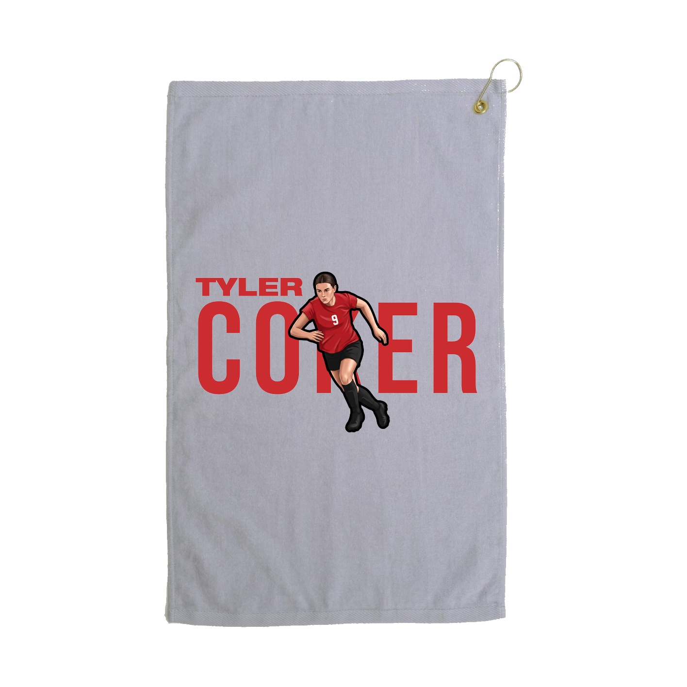 Golf Towel — Player Name in Grey