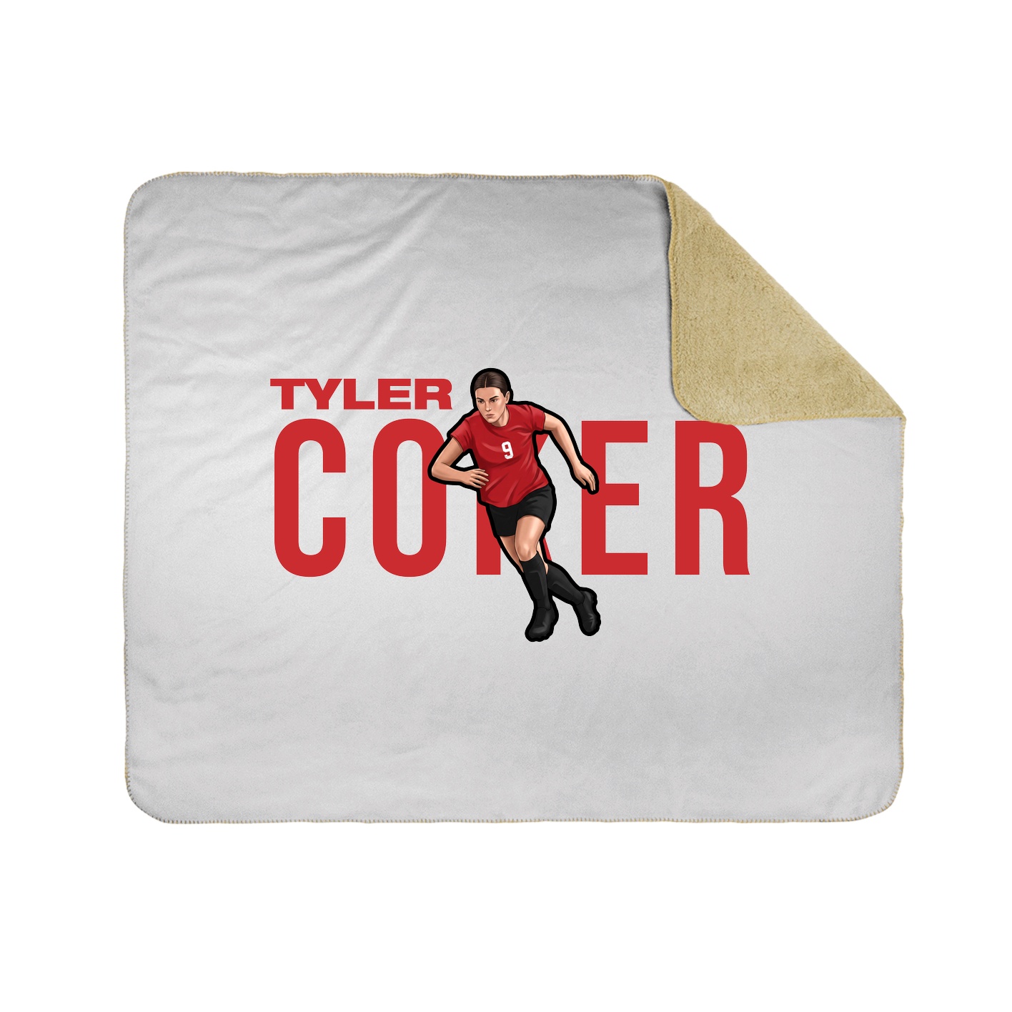 Throw Blanket — Player Name in White