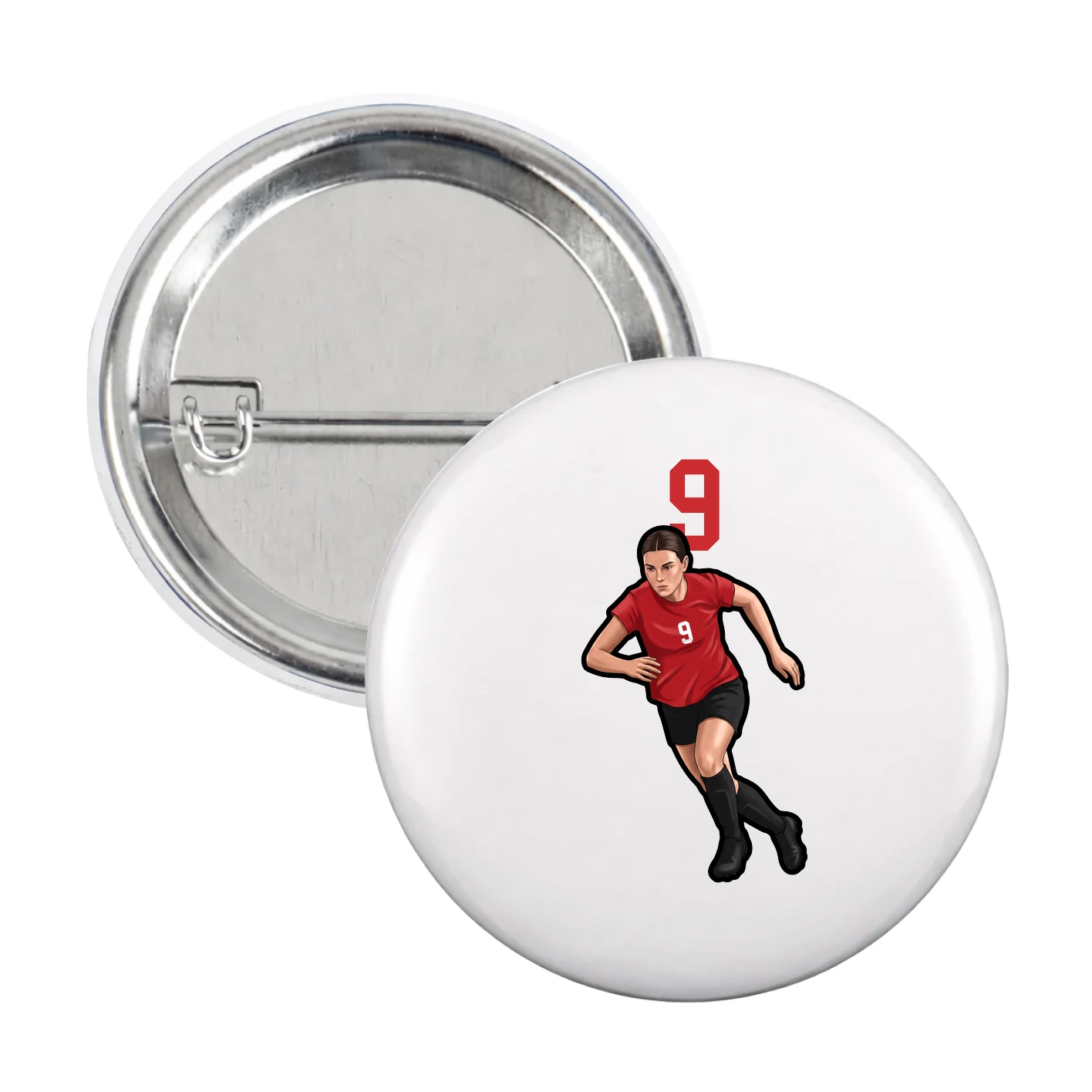 Game Day Button — Number Top in White