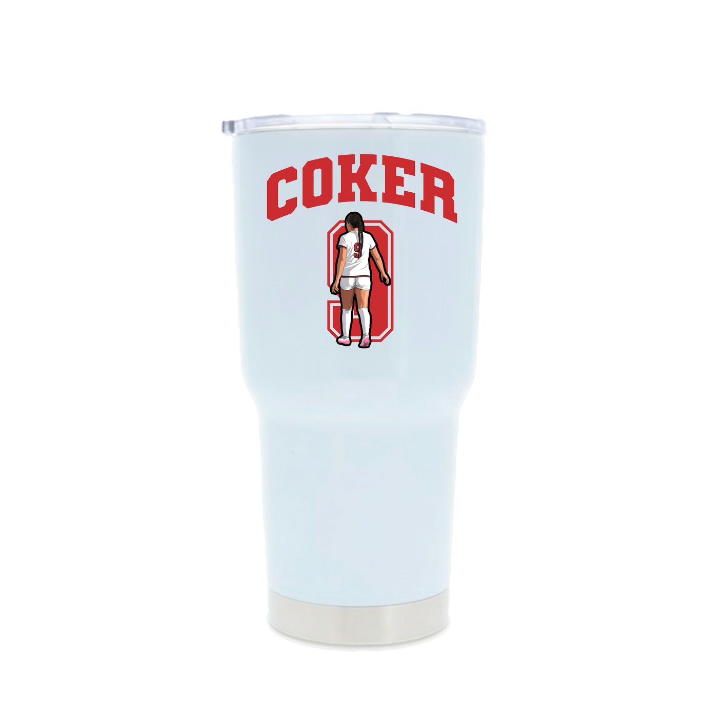 30oz Stainless Steel Tumbler — Number in White