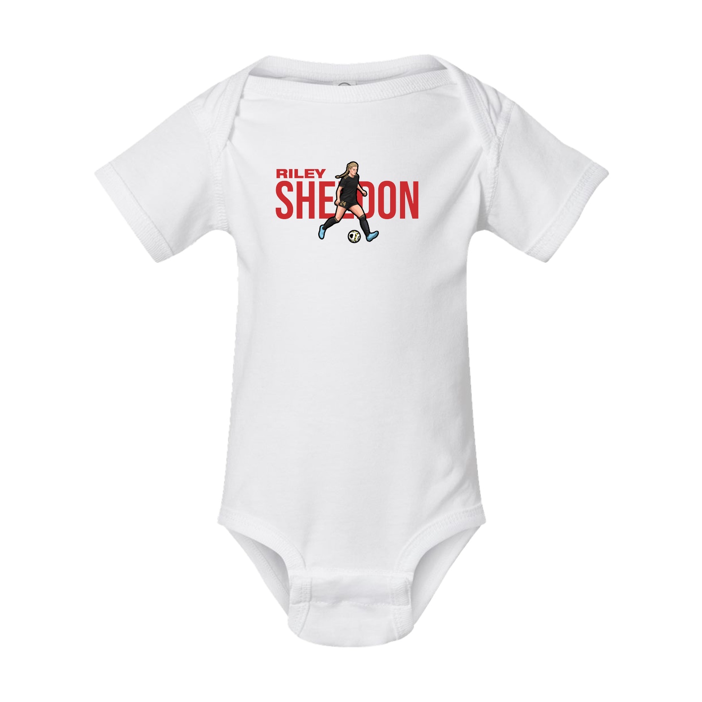 Baby Onesie — Player Name in White