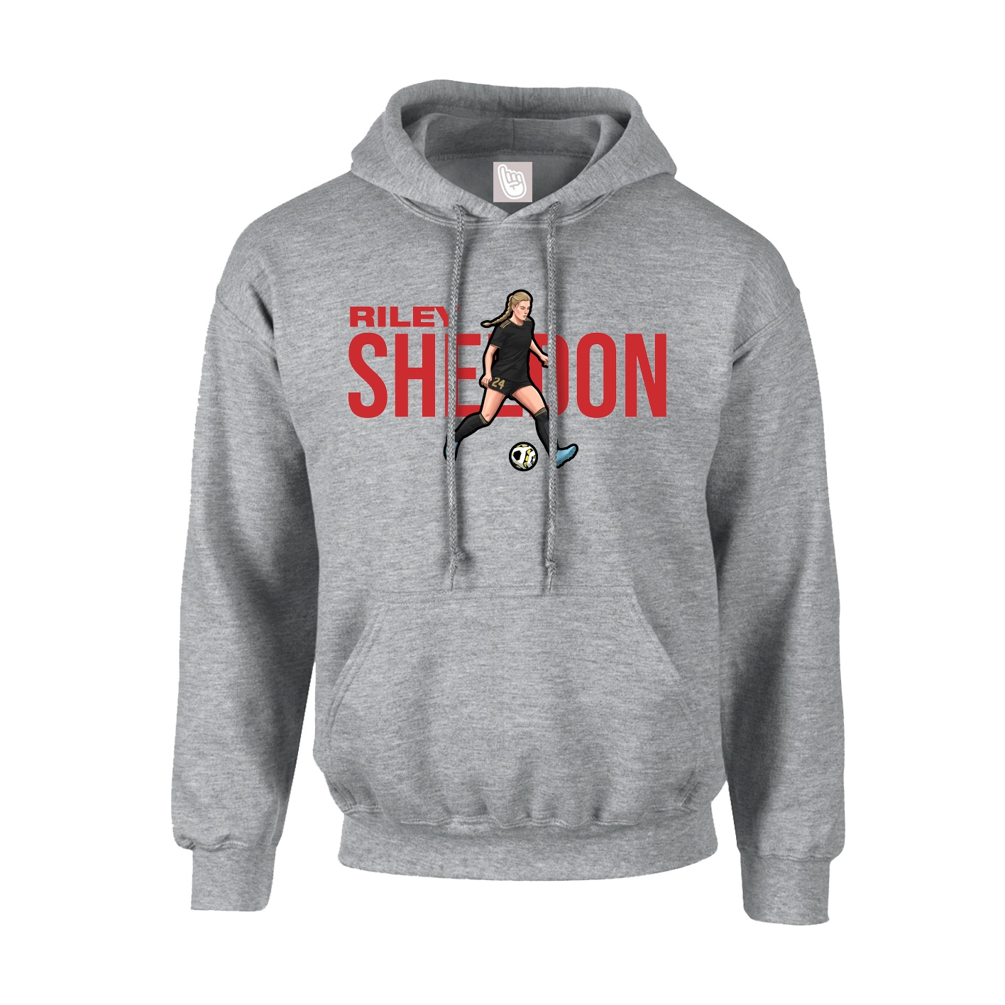 Hoodie — Player Name in Grey