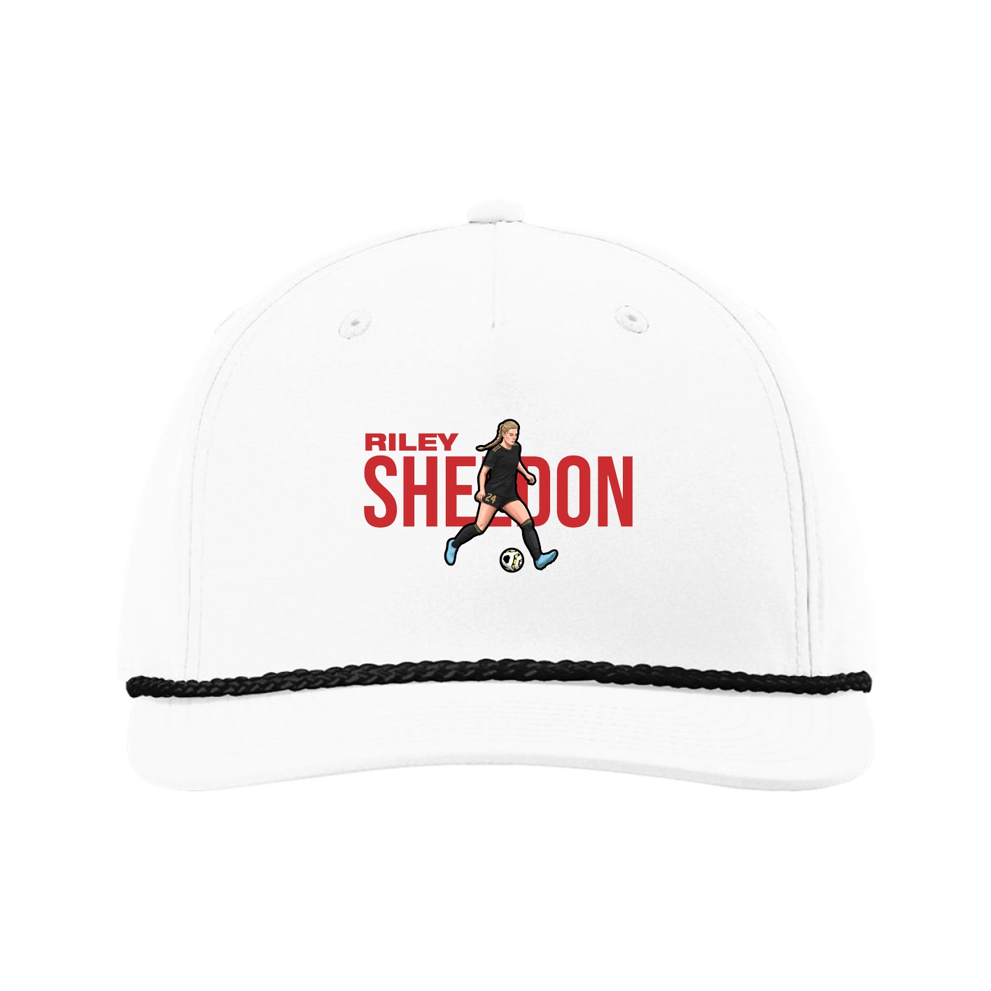 Five-Panel Classic Rope Cap — Player Name in White