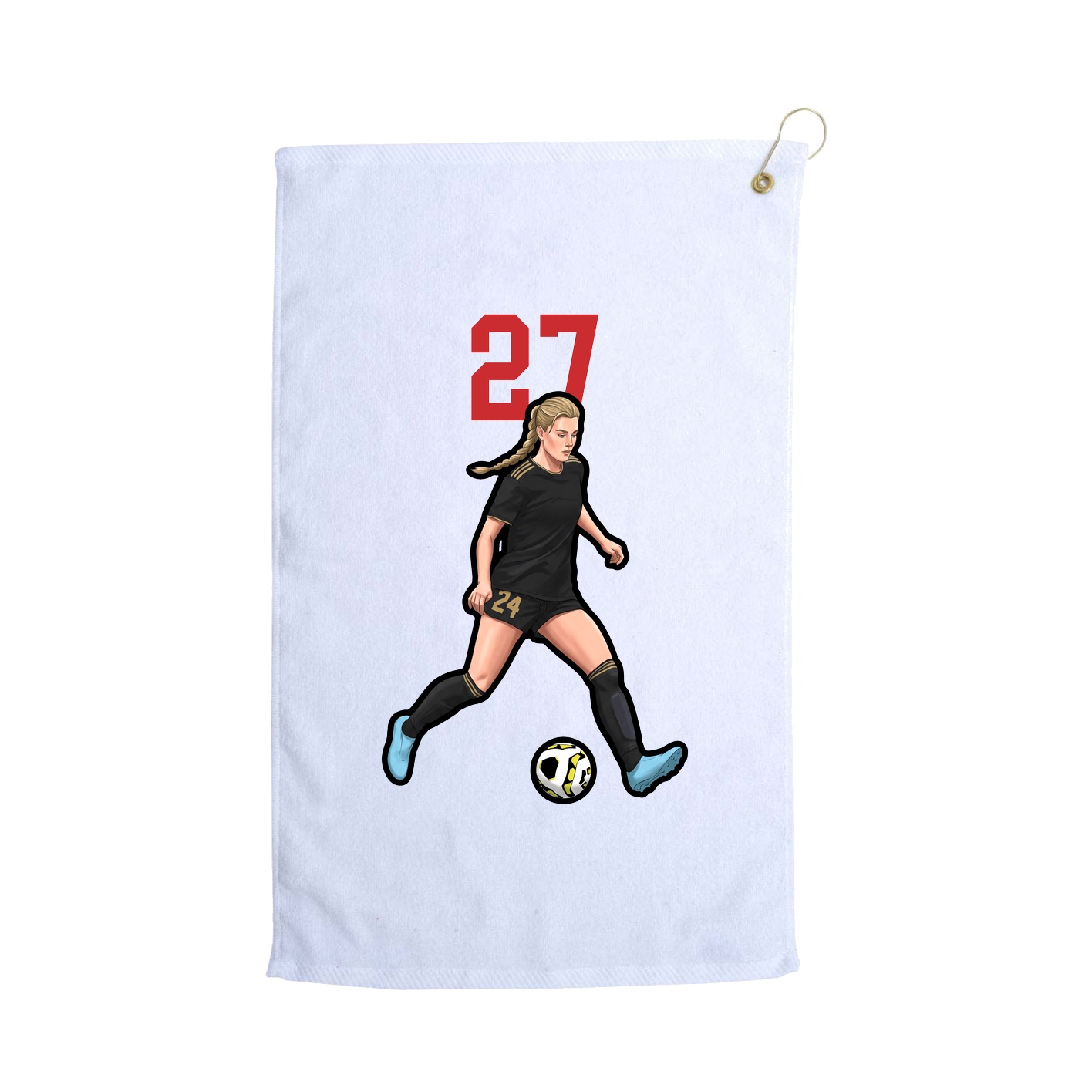 Golf Towel — Number Top in White