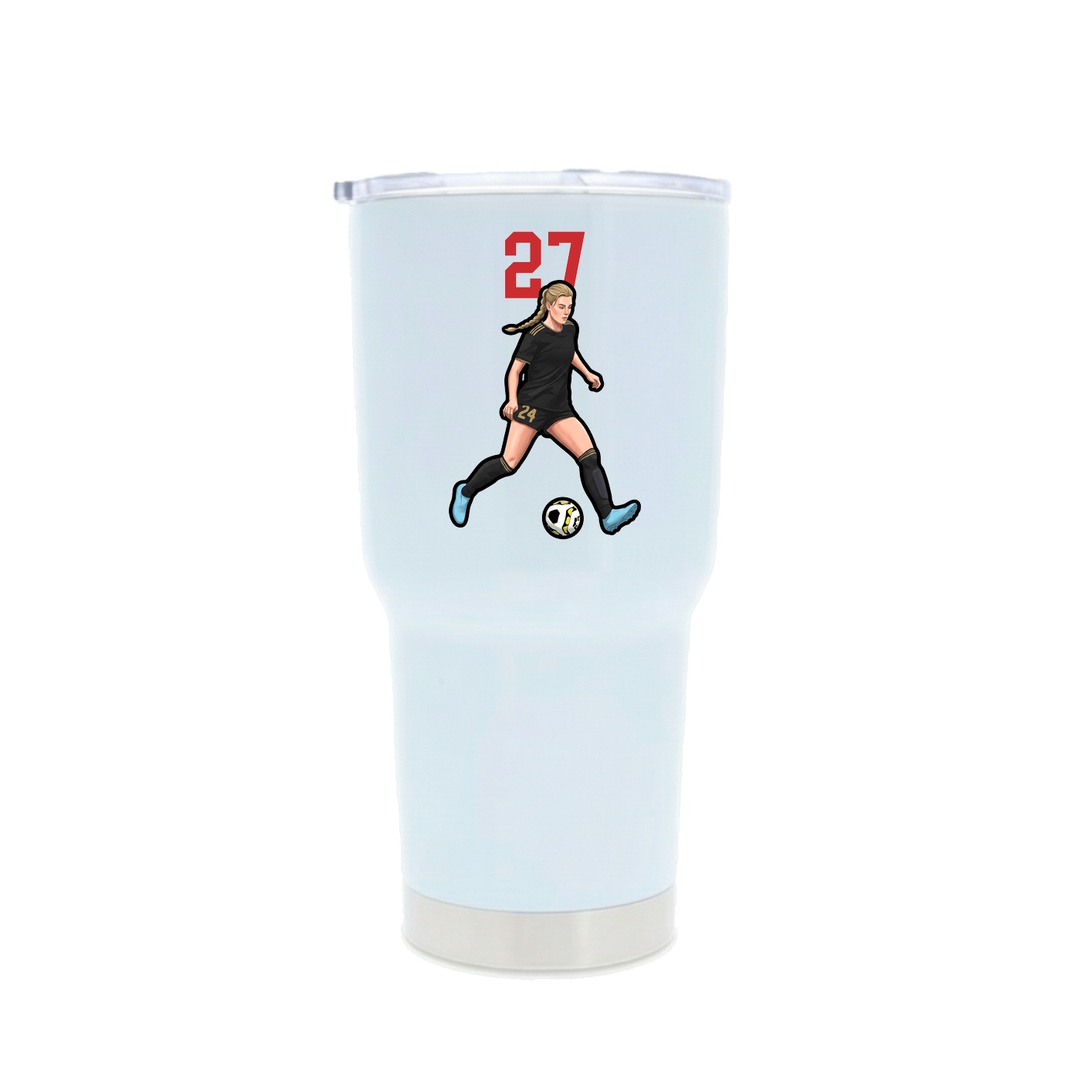 30oz Stainless Steel Tumbler — Number Top in White