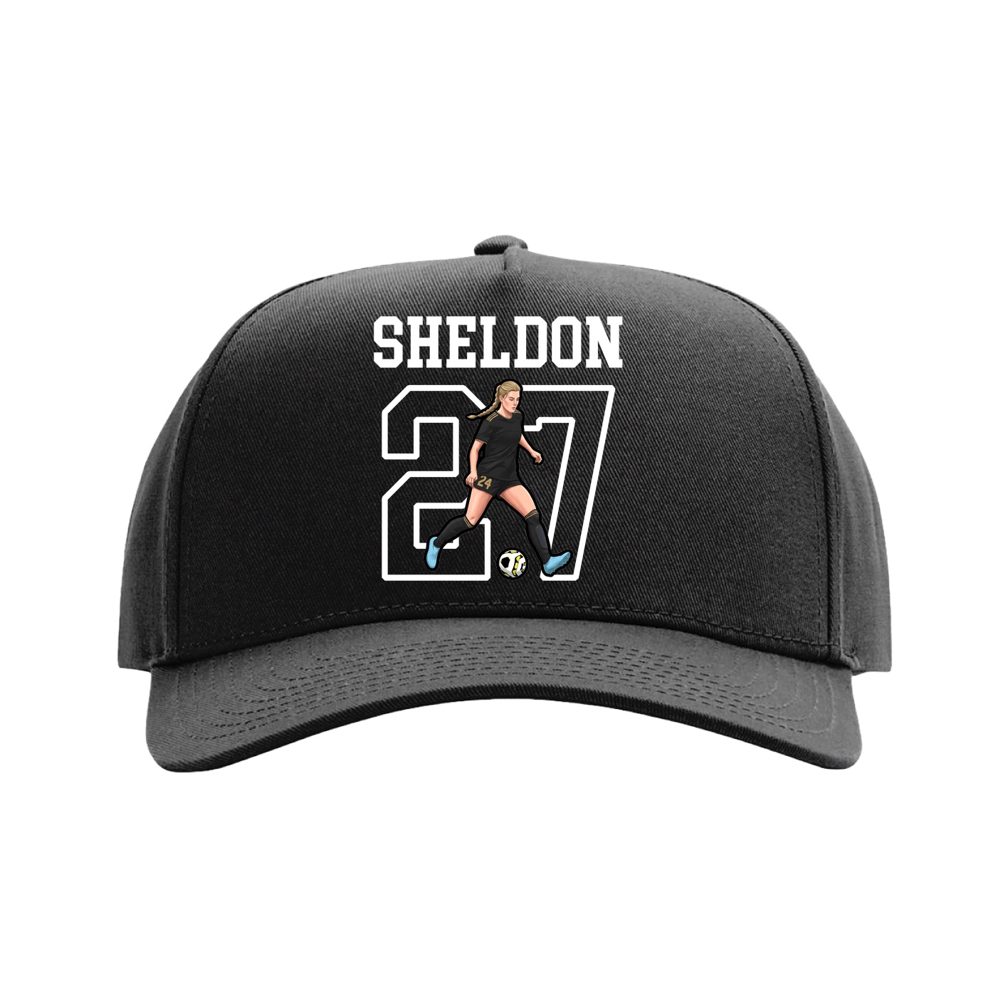 Full Fabric Five-Panel Champ Cap — Shirsey in Black