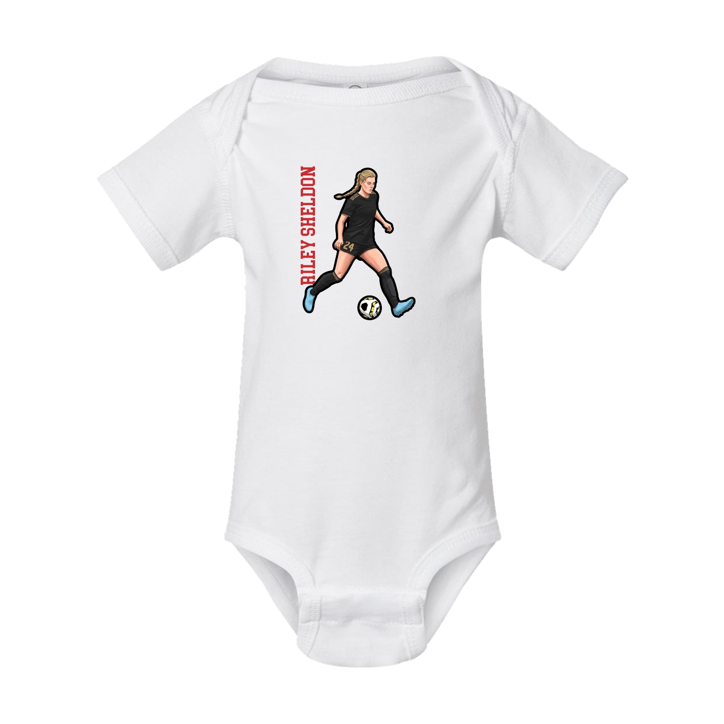 Baby Onesie — Name Vertical in White
