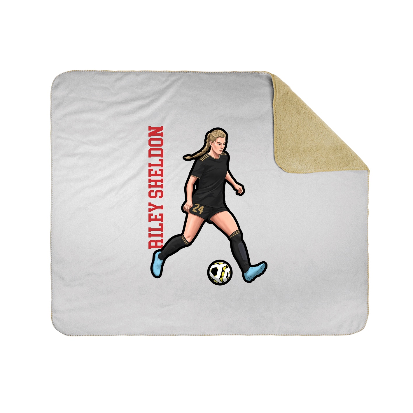 Throw Blanket — Name Vertical in White