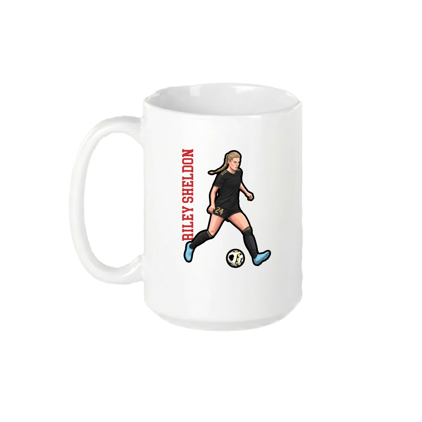 15oz Coffee Mug — Name Vertical in White