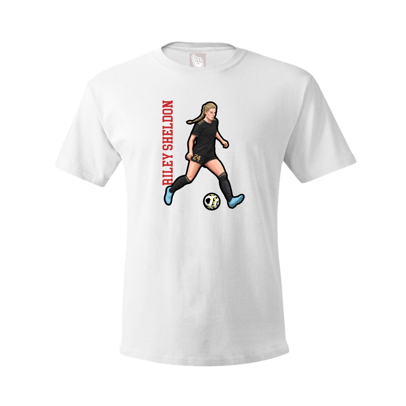 Youth Tee — Name Vertical in White